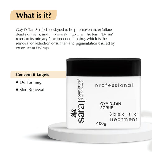 Sara Oxy D-tan Scrub Perfect Exfoliator And Blackheads & Whiteheads Remover | Perfect For All Skin Type | For Men & Women | 400g